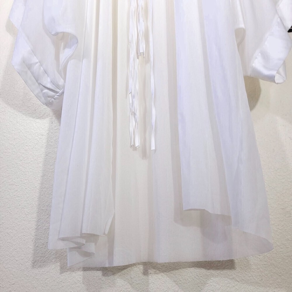 NWT Hot As Hell Yoko Kimono Sheer Hooded Robe Boho Cover Up White Satin One Size - Picture 10 of 16
